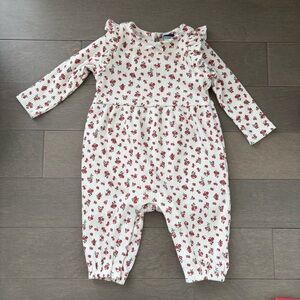 3/$20🌟 Old Navy White and Red Floral Baby Girl Romper, 3-6M